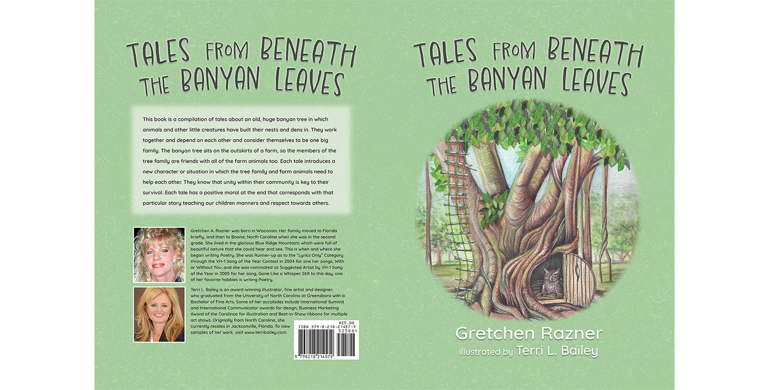 Book Cover designed and illustrated by Terri Bailey for Tales from Beneath the Banyan Leaves