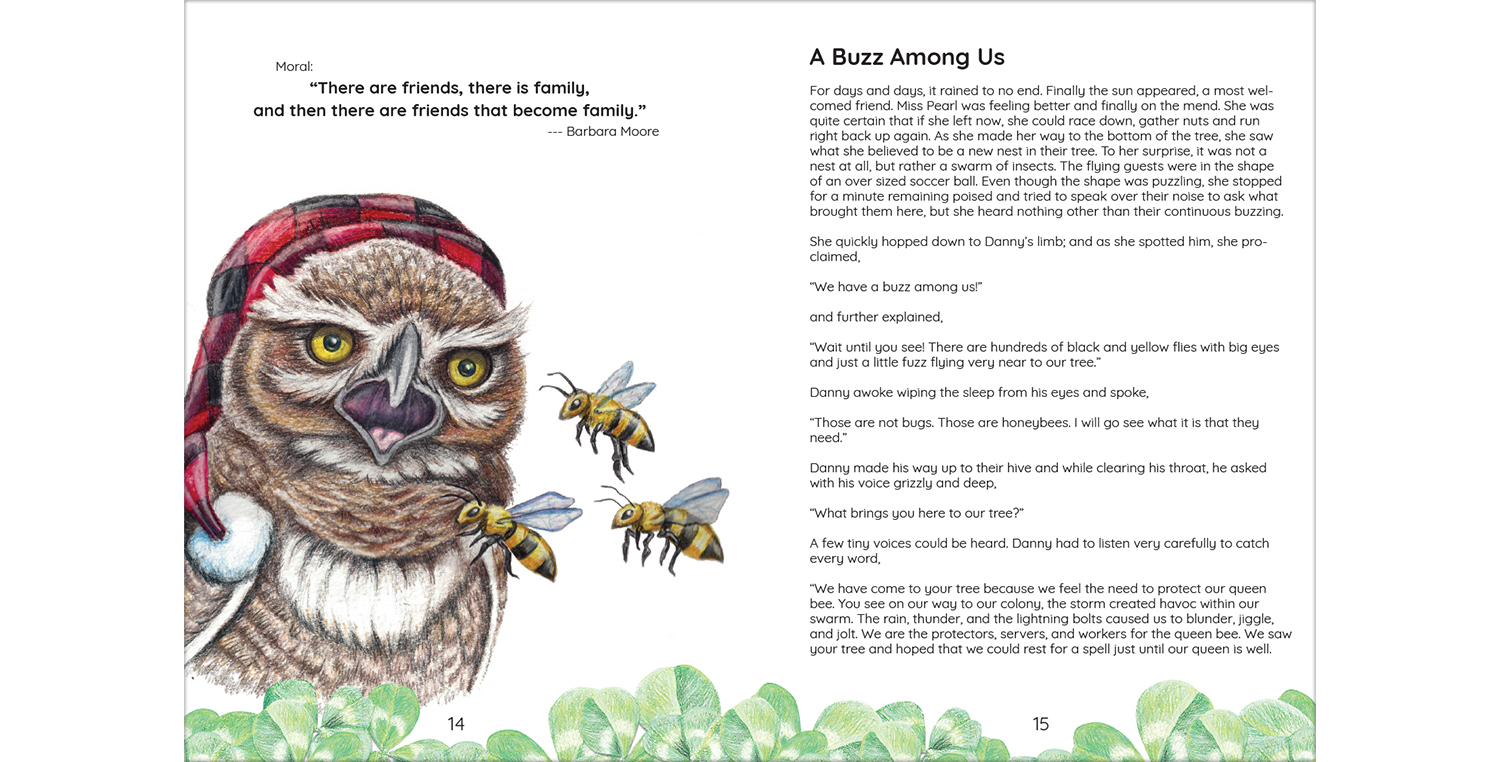 Danny the Owl with a swarm of bees - A Buzz Among Us